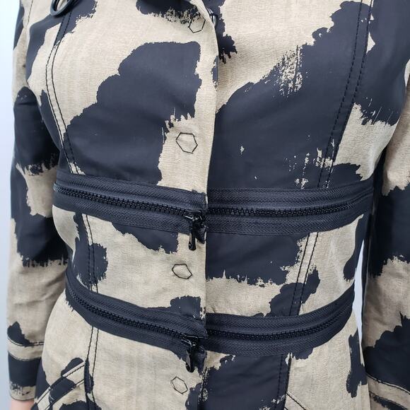 Rachel Roy Trench Coat Snap Closure Lined Zipper Detail Modal XS X-Small - Picture 2 of 11